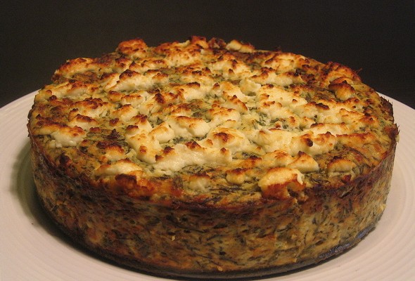 Agretti and Ricotta Cheesecake